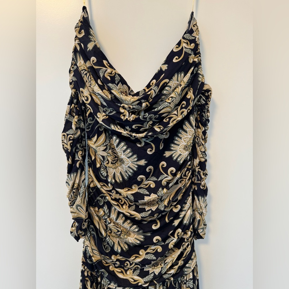 FARM Rio Black and Gold Off-Shoulder Maxi Dress - Picture 9 of 13